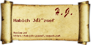 Habich József névjegykártya